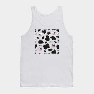 Cute cow Moo face black white Tank Top